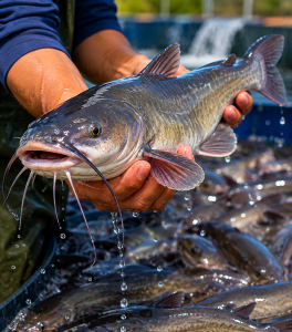 Healthy catfish ready for pond stocking at Fish Pond Stocking Southeast